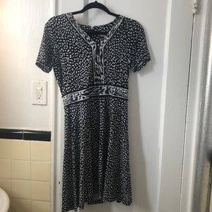 Michael Kors Short Sleeve Leopard V Neck Dress